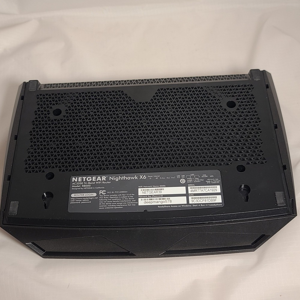 NETGEAR Nighthawk X6 AC3200 Tri-Band WiFi Router Model R8000 Pre-owned - Picture 3 of 16